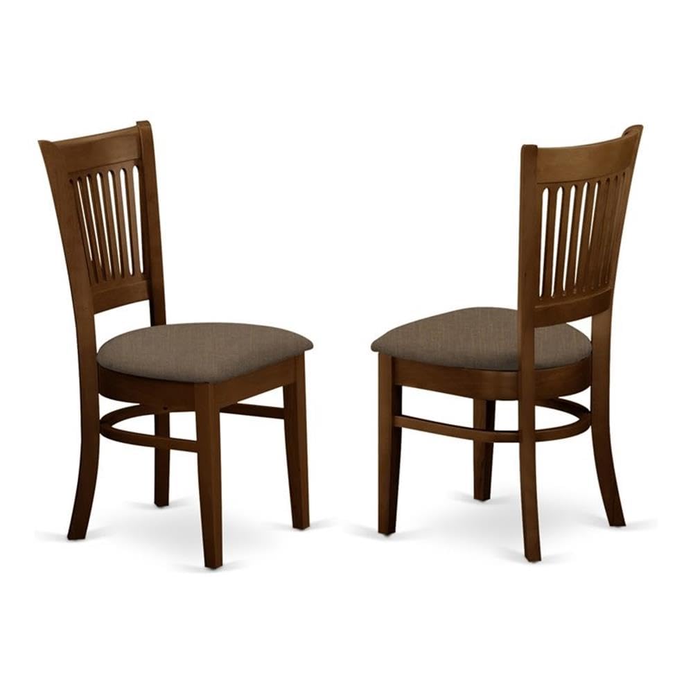 East West Furniture Vancouver 37" Fabric Dining Chairs in Espresso (Set of 2)