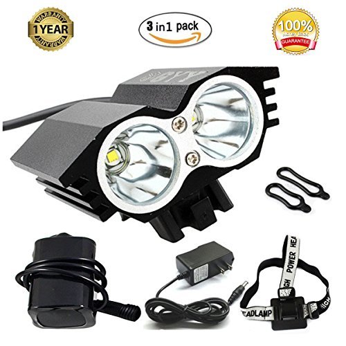 GYY Rechargeable Bicycle LED Front HeadLight Headlamp Set Combinations Waterproof (COLOR-1)