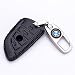 QZS BMW Genuine Leather Smart Key Keyless Remote Entry Fob Case Cover with Leather Key Chain for BMW 1 2 5 7 M Series X1 X4 X5 X6 (BMW-1 Black)