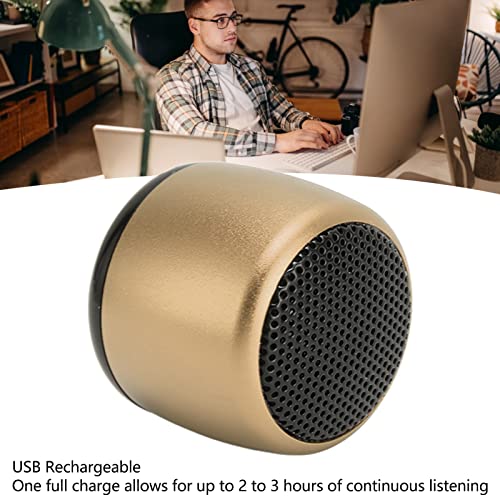 Image of Sanpyl Mini Bluetooth Speaker, Portable Wireless Speakers with HD Sound Heavy Subwoofer, USB Rechargeable Small Tiny Speaker for Outdoor Indoor (Gold)
