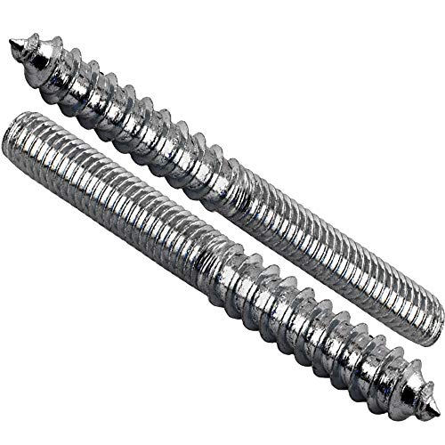 (Pack of 5 Bolts) M6 WOOD TO METAL DOWELS WALL HANGER BOLTS FURNITURE FIXING ZINC PLATED (M6 x 70mm)