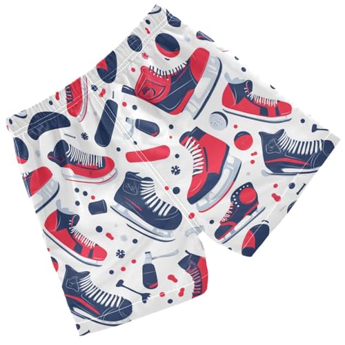 Pigsaly Boys Swim Trunks Hockey Sports Snowflakes Red Boys Board Shorts Swimsuit Swimwear Summer Bathing Suit 3T2