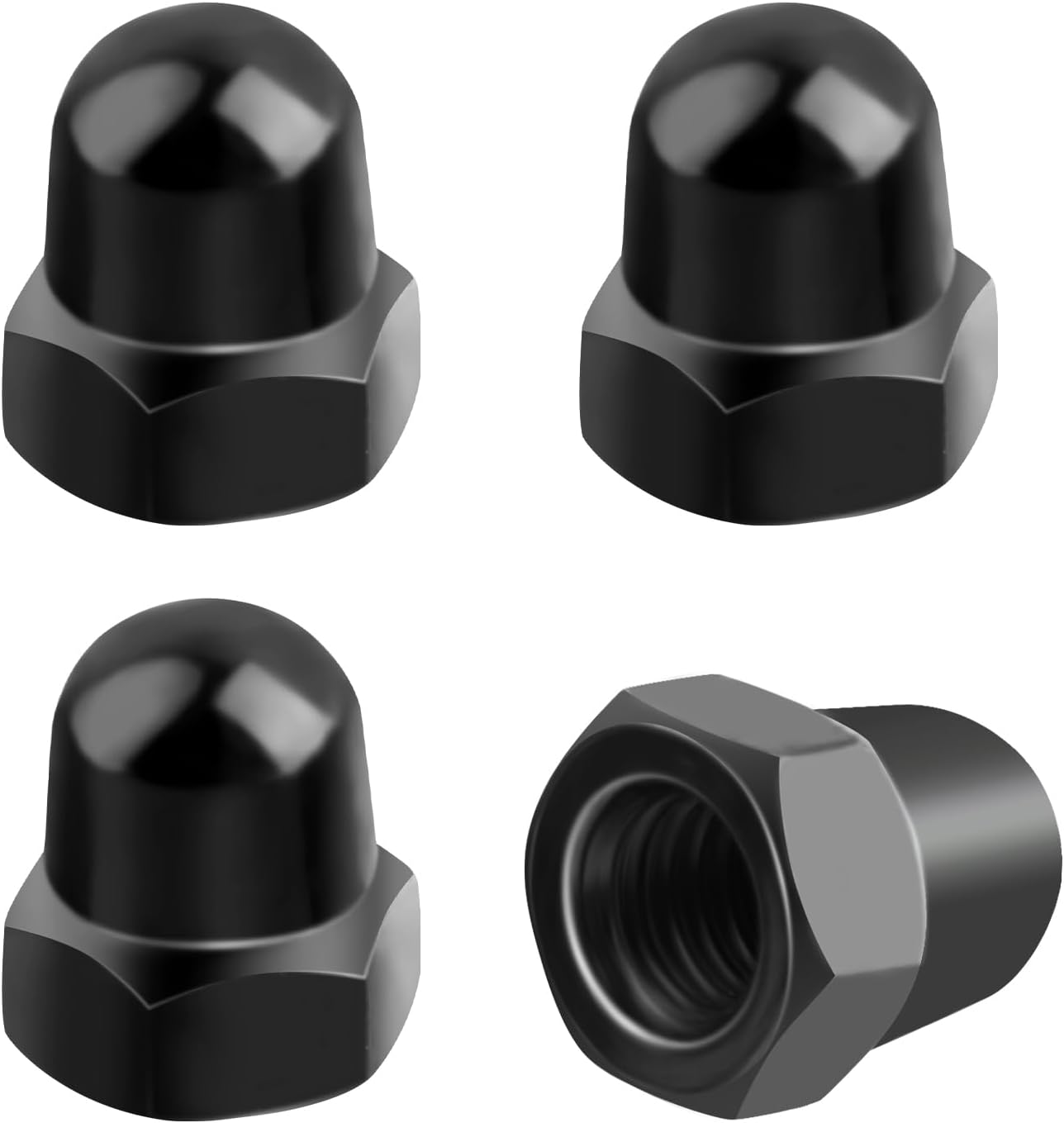 4PCS M6 Black License Plate Screws Caps,Stainless Steel License Plate Hardware Compatible with Volvo C30,C70,S60,S70,S80,M6 Licenses Plates Screws with Caps Replace OEM#968458