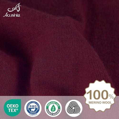 Image of ACUSHLA 100% Merino Wool Neck Gaiter Men Women Winter Ski Face Mask Scarf