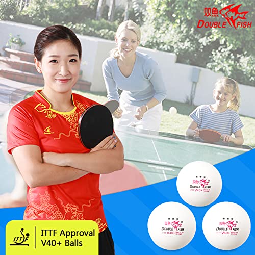 Double Fish Ping Pong Balls White12 Pack Ittf Approval Professional 3-Star Ping Pong Ball Wtt Smash Offical Table Tennis Balls 40+ Abs Training Balls Liu Shiwen Training Competition Table Tennis Ball #TOP5