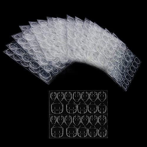 ILamourCar 720Pcs False Nails Stickers Double Sided, Double-Side Nail Glue Sticker, Sticky Nail Tabs Transparent Nail Glue Sticker for Fake Nails Tips (30 Sheets)