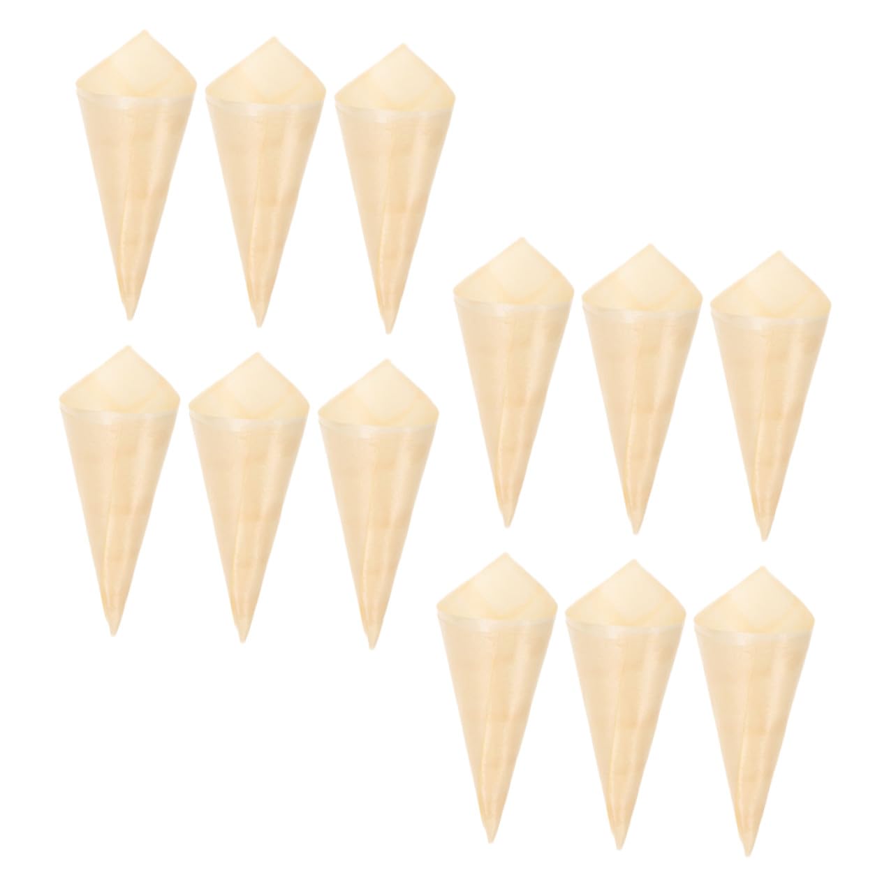 Wooden Tasting Cones Ice Cream Cones Disposable Natural Veneer Material Lightweight Design for Parties and Dessert Serving 100 Pieces