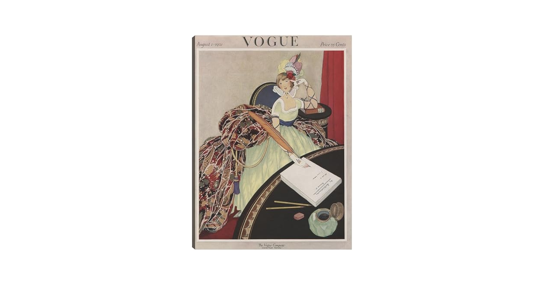 VOGUE 壁掛け 1924 アンティーク ヴィンテージ 雑誌 表紙 木製 A Vintage Vogue Magazine Cover From 1924 Photograph by