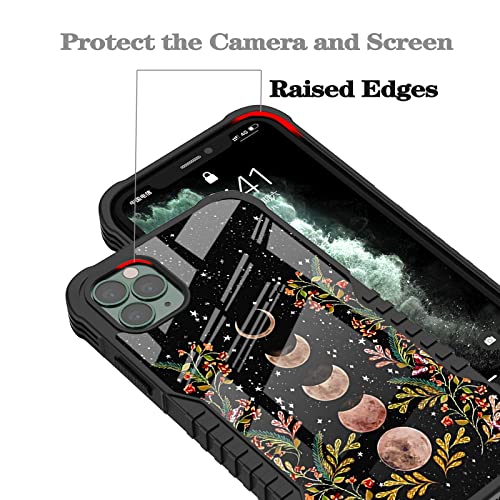 Iphone 13 Pro Max Case Moon Eclipse Stars Sky Flower Moon Phase Design For Women Girly [Shockproof] [Anti-Scratch] [Anti-Slip] [Camera Bezel] Military-Grade Protection Case For Iphone 13 Pro Max #TOP3