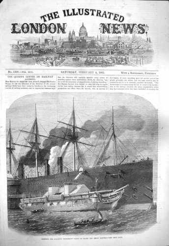 Bateau Oriental de Câble de Télégraphe de 1865 Océan Atlantique Grand Bateau Oriental de Câble de Télégraphe de 1865 Océan Atlantique Grand