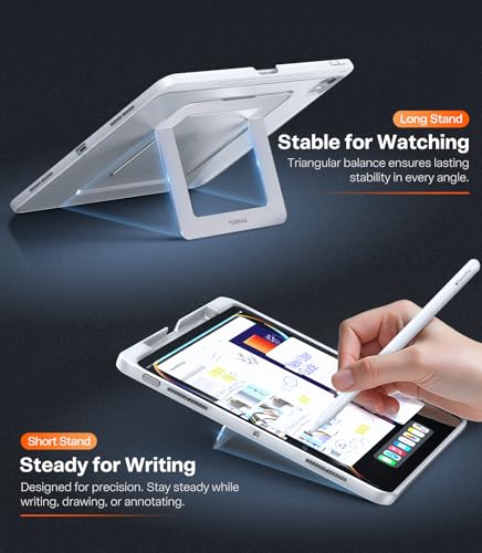Image of TORRAS Ostand K1 Guardian for iPad Pro 13 inch Case 2025 M5 & 2024 M4, Ultra Stable Stand, Multiple Adjustable Viewing Angles, Slim Protective Kickstand iPad Pro 13 Case with Pencil Holder, White