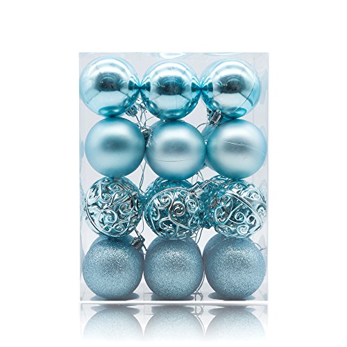 Ams 2.36''/60Mm 24Ct Christmas Balls Tree Pendants Shatterproof Ornaments Seasonal Decorations For Tree Decor,Holiday,Xmas(Light Blue) #TOP2