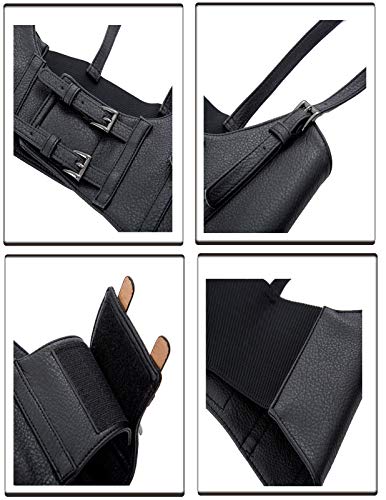 KANCY KOLE Women Fashion Faux Leather Waist Belt Steampunk Underbust Corset2