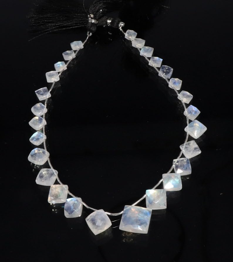Perles à facettes blanches de fabrication de bijoux uniques fait main de 8 x 16 mm