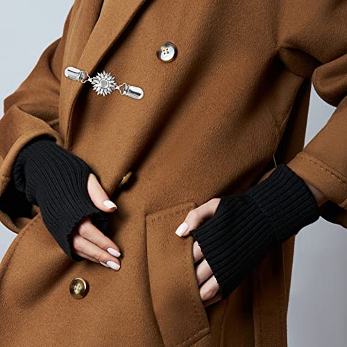 Generic 3Pcs Vintage Sunflower Cardigan Clips Iron Sweater Shawl Clips Metal Floral Collar Clips Shawl Clips Brooch Clip For Women Girls Silver #TOP4