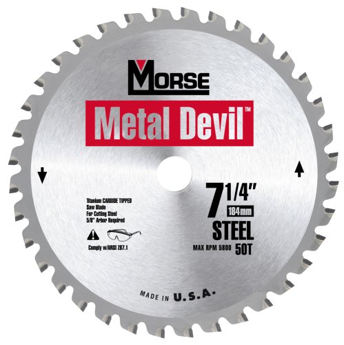 Mk Morse Csm72550Sc Metal Devil 7-1/4-Inch 50 Tooth Steel Cutting Saw Blade With 5/8-Inch And Diamond Knockout Arbor #TOP18