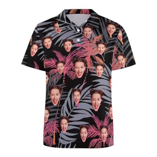 Custom Seamless Face Golf Shirts for Men Dry Fit Sleeve Golf Shirt Print Shirts Funny Golf Polo Shirts Collared Shirt4