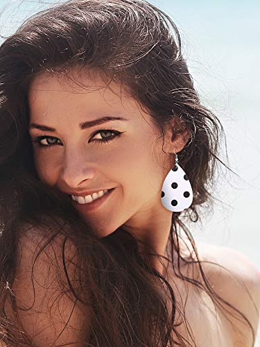 Hicarer 25 Pairs Faux Leather Earrings for Women Teardrop Dangle Lightweight Leaf Earrings for Christmas Birthday Gift3