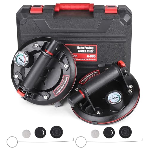 EXLECO 2 Pezzi Ventosa Per Piastrelle Con Manometro, Ventose per