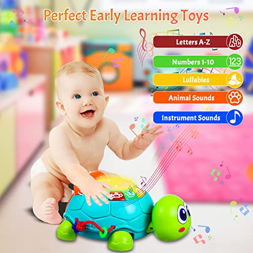 Baby Toys 6 To 12 Months Crawling Turtle Musical Infant Toys For 12 Months Old Light Up Tummy Time Toys Early Eduactional Learning Montessori Toys For 8 9 10 Month Baby Boy Girl Toddler #TOP1