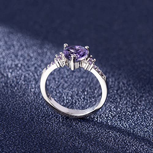 Bague en améthyste en forme de cœur à porter lors de vos soirées chic - 5
