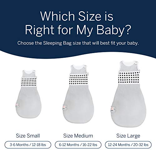 Nanit Breathing Wear Sleeping Bag – 100% Cotton Baby Sleep Sack - Works Pro Baby Monitor To Track Breathing Motion Sensor-Free, Real-Time Alerts, Size Medium, 6-12 Months, Pebble Grey #TOP6