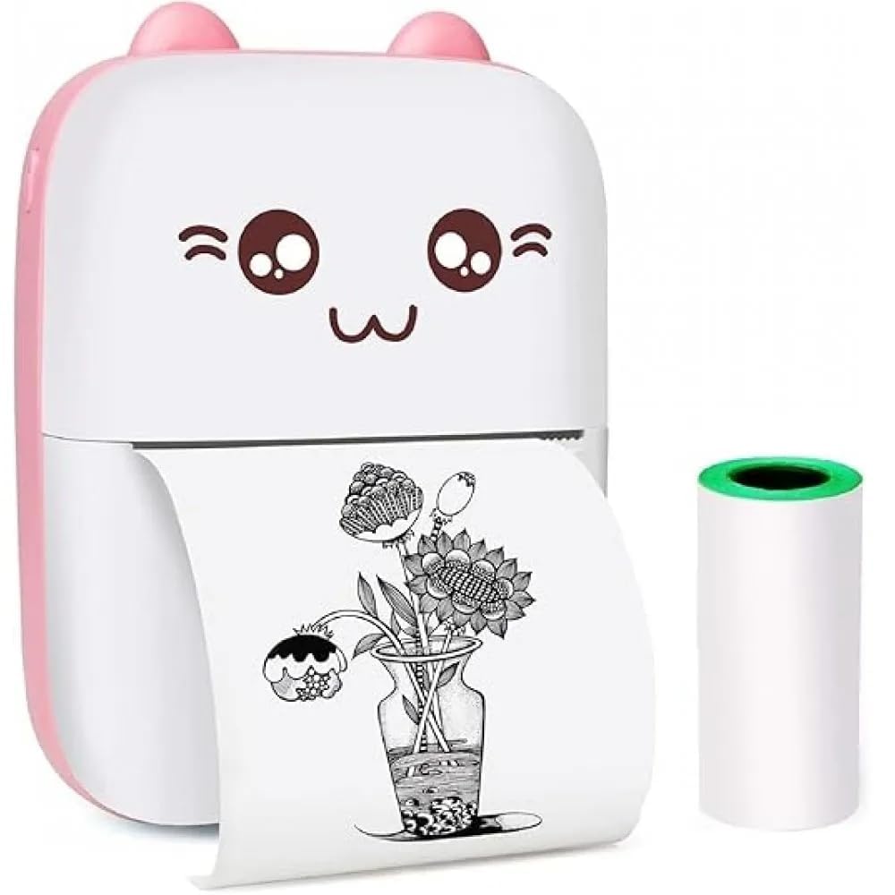 Hexon Mini Portable Thermal Printer Bluetooth Pocket Printer 57mm Inkless Photo Label Printer for Kids & Adults, Notes Stickers Study Printing, Rechargeable Wireless Compact Printer Assorted-image-8
