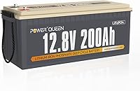 Vista 1 de Power Queen Batería LiFePO4 de 12 V 200 Ah de 2560 Wh, batería de litio RV de hasta 15000 ciclos profundos, energía de reserva para energía solar