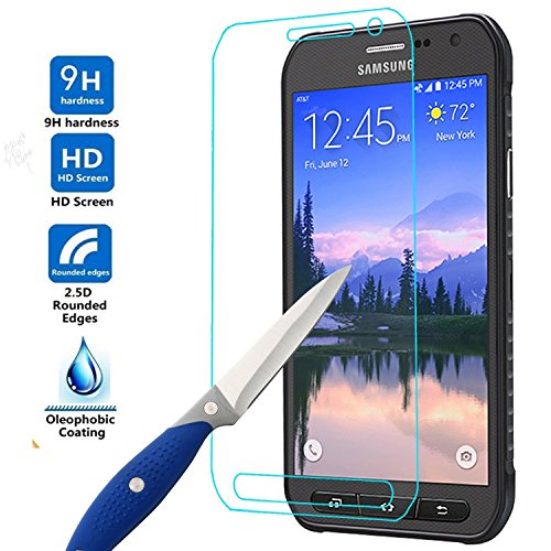 Galaxy S6 Active Screen Protector,Tantek [Bubble-Free][Anti-Scratch][Anti-Glare][Anti-Fingerprint] Tempered Glass Screen Protector For Samsung Galaxy S6 Active(Not S6), [2Pack] #TOP3