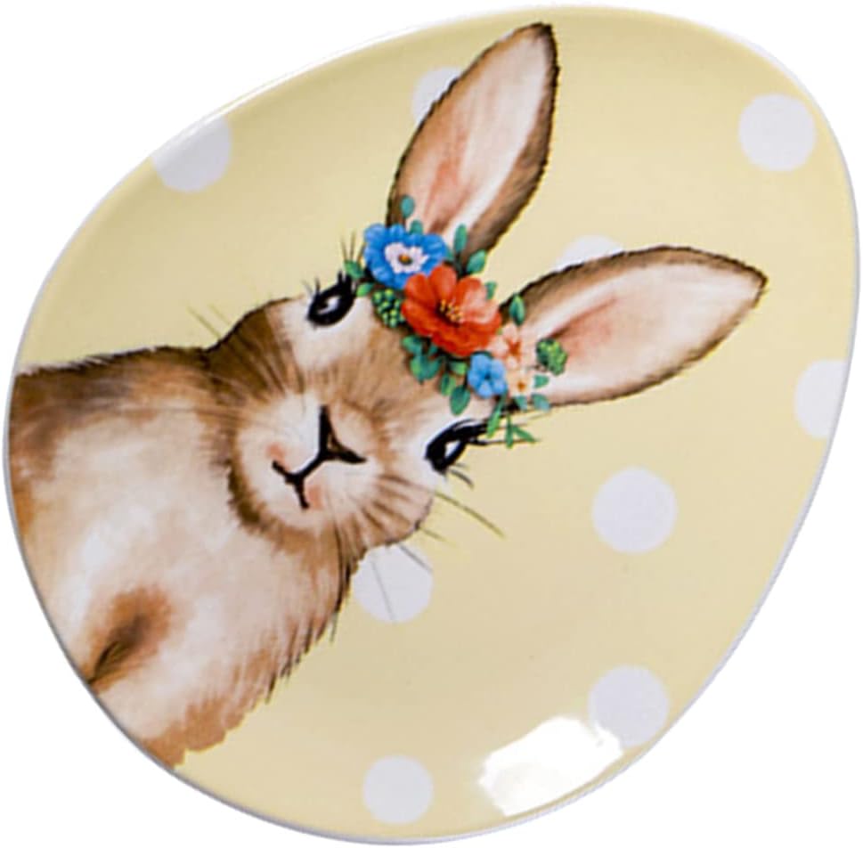 Kichvoe Ceramic Plates Easter Serving Tray Ceramic Egg