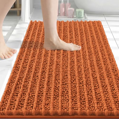 Image of Arotive Luxury Bathroom Rugs 34x21, Extra Soft Thick Absorbent Shaggy Chenille Bath Rugs, Machine Wash Dry, Bath Mats for Bathroom Floor, Tub and Shower, Home Decor Accessories, Clay