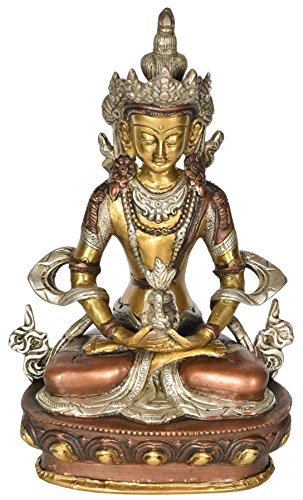 Bouddha Amitābha divinité en cuivre, remède au stress pour espace zen - 2
