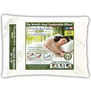 Ontel Miracle Shredded Memory Foam Pillow with Viscose from Bamboo Cover, Queen, White