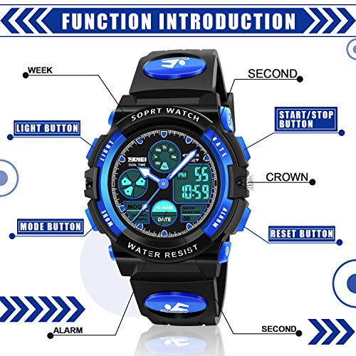 Dodosky Boy Toys Age 5-12, Led 50M Waterproof Digital Sport Watches For Kids Birthday Presents Gifts For 5-13 Year Old Boys thumb #1
