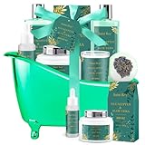 Spa Gift Basket Luxury bath and body Basket, Christmas Gifts for Women Her him, Bath Baskets for Women, 8 pcs Eucalyptus Aloe Spa shower gift, Birthday Gifts bath kit, Self Care Bath Gift Set
