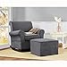 Baby Relax The Mackenzie Microfiber Plush Nursery Ottoman, Grey