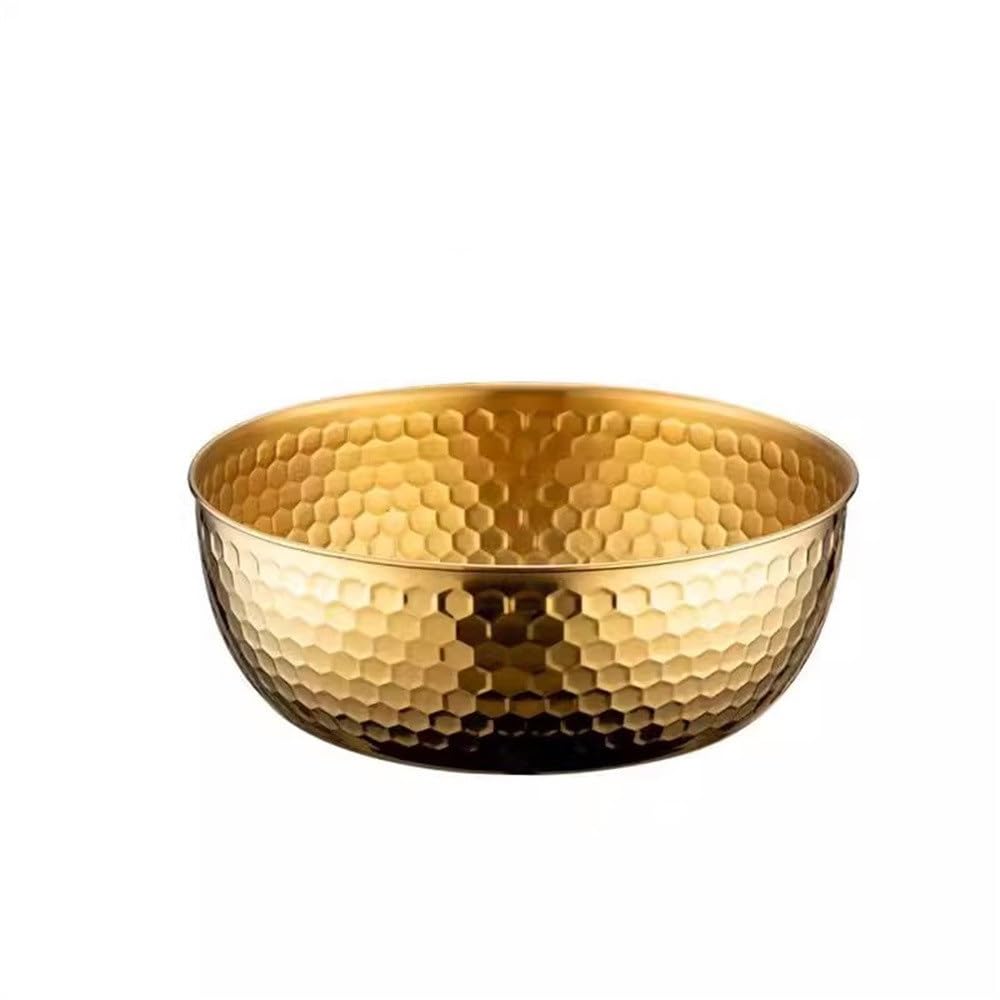 Cuencos Para Mezclar En La Cocina Cuenco de acero inoxidable for mezclar y hornear Cuenco for cocinar Cuenco for batir(Gold,23cm)