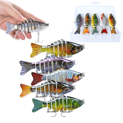 5PCS Bionic Swimming Bait, 2025Bionic Swimming Lure, Bionic Fishing Lures That Swim by Itself, swimbait Fishing Lures,Robotic Swimming Fishing Lure Suitable for All Kinds of Fishing Waters (5Pcs)