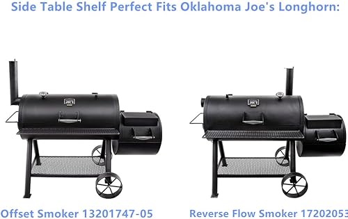 Miniatura 7 de SafBbcue Repuesto de estante lateral para parrilla de ahumador de flujo inverso de Oklahoma Joe's Longhorn OffsetReverse Flow con soporte para