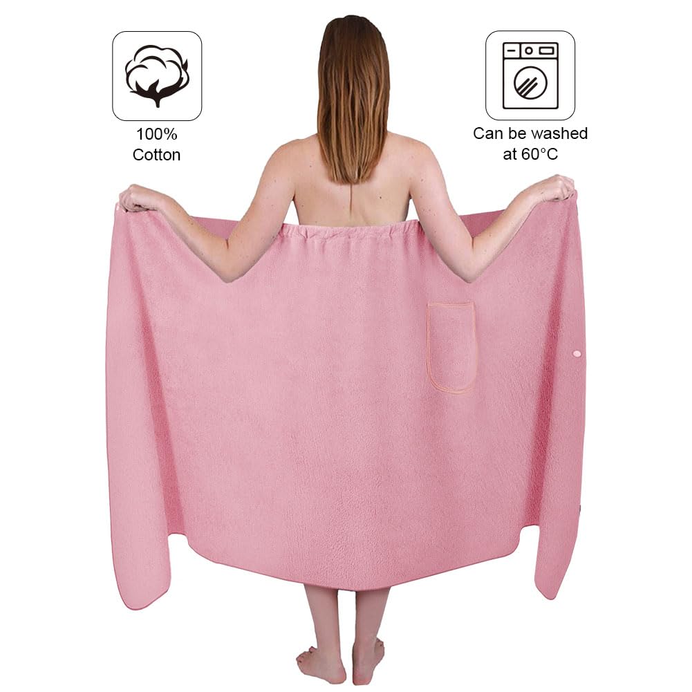 Aomig Towel Wrap Robe for Women Quick Dry Microfibre Womens Body Wrap Towel, Bathrobe Wrap Adjustable Closure, Robe Spa Wraps - Image 3