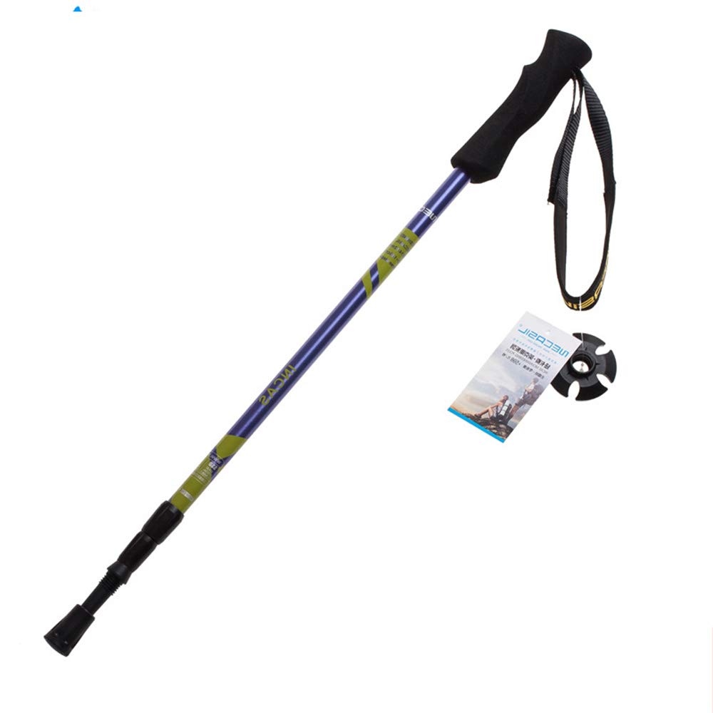 GSP Bâtons de Marche 3 Sections Bâtons de Marche Nordique 135cm en Caoutchouc extérieur en Alliage d'aluminium Camping/Randonnée Voyager à Pied