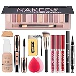 All in One Makeup Kit, Makeup Kit for Women Full Kit, Travel Make Up Gift Set for Women Teens Girls, Includes Eyeshadow, Foundation, Lipstick Set, Eyebrow Soap, Eyeliner Stamp, Mascara, Brush, Sponge