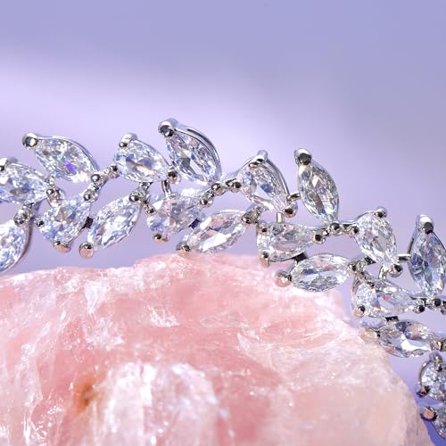 14K Gold Plated Tennis Bracelet Cubic Zirconia Classic Adjustable Bracelet Silver Bracelets for Women Girls Birthday Valentine Mother's Day Jewelry Gift3