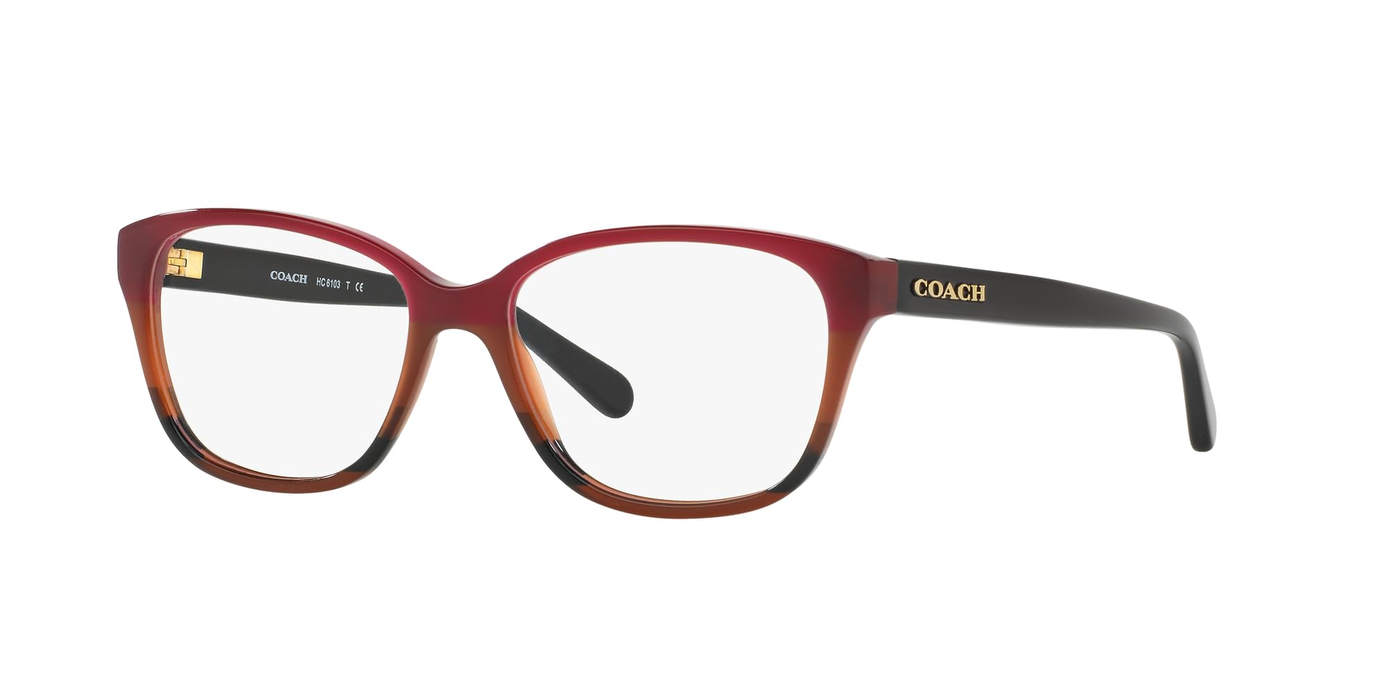 COACH HC6103 - Marcos de gafas graduadas, lente degradado de tortuga burdeos/demo, 54 mm