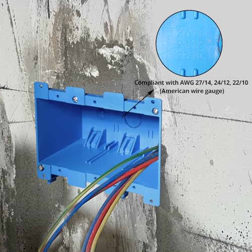 Image of 3 Gang Old Work Box,Plastic Junction for Switches,PVC Box 3 Gang Deep | ETL Listed for Home Improvement,AWG Standard,Fire Rated for Two Hours(1 Pack)