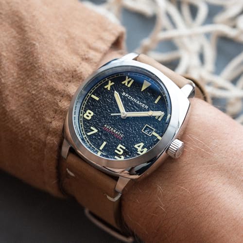 Image of Spinnaker Men's 42mm Hull California Automatic Watch with Leather Strap SP-5071