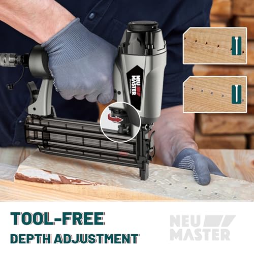 NEU MASTER Pneumatic Brad Nailer, 18 Gauge Nail Gun Fires 5/8-Inch to 2-Inch Brad Nails (Tools Only)