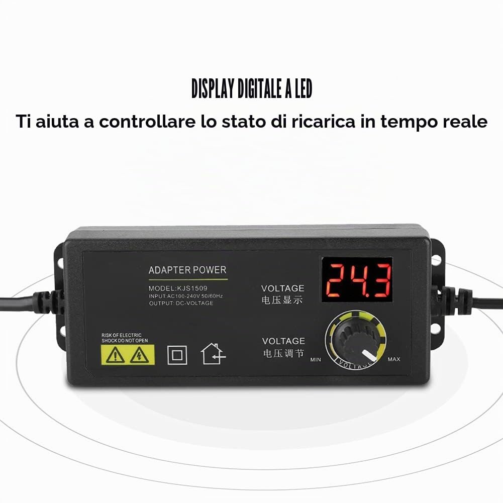 Caricabatterie 32V 1.5A Alimentazione Universale 336V Ampia Gamma Accessori per Adattatori di Alimentazione Regolabili Antiinterferenza 60W 1.5A Adattatore CA CC Spina Europea 100