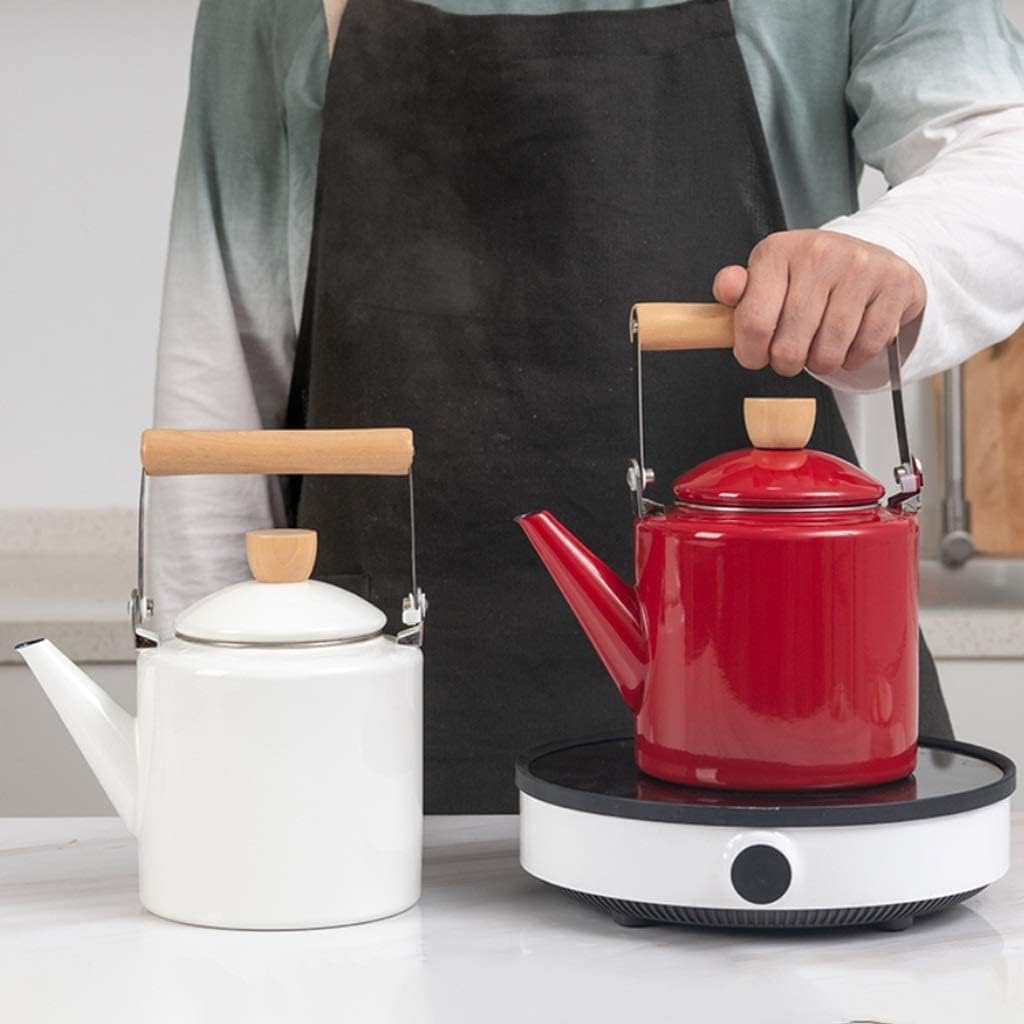 LIOONS Food Grade Tea Kettle Creative Kettle Enamel Kettles Large Capacity Teapot with Ergonomic Handle Household Tea Kettles for Induction Cooker Tea Pot