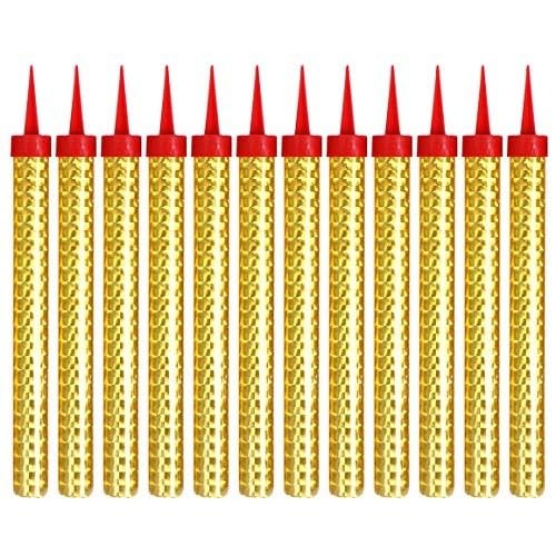 Goldedge Sparkling Fountain Celebration Candles Gold 12cm 12 Peice (6pc x 2) No Batteries Needed Indoor/Outdoor Use Party & Event Decor